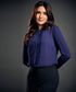 Front Pintuck Chiffon  Blue Top